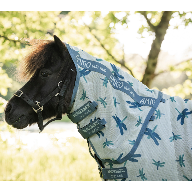 Horseware Amigo Bug Rug Plus Petite - Dragonfly Print/Silver/Blue/Sage-7