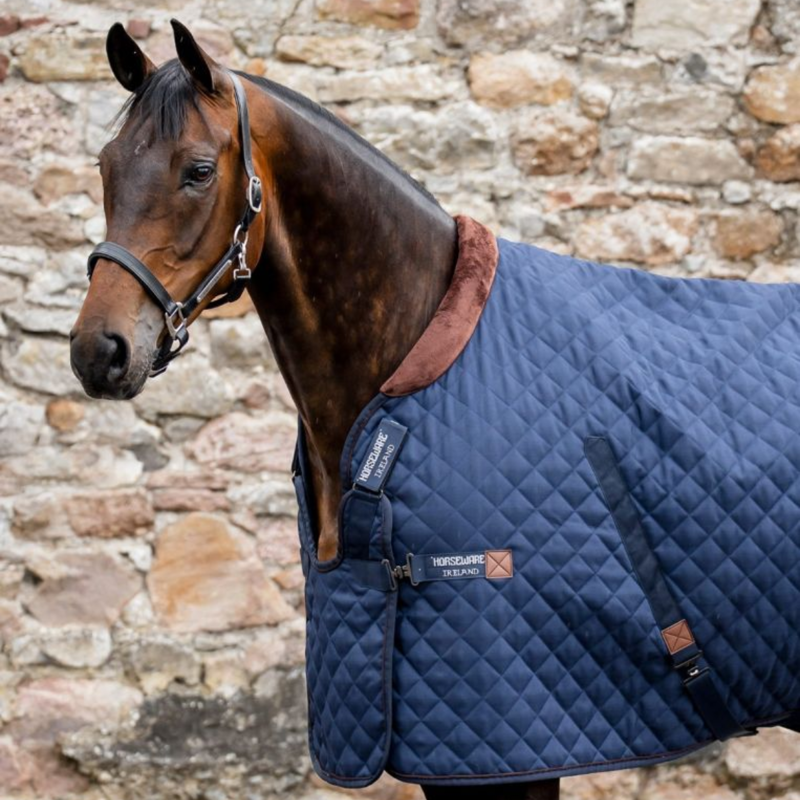 Horseware Signature Stable Rug 200g - Navy/Brown/Silver-1
