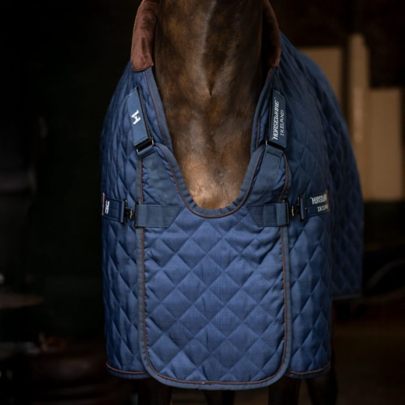 Horseware Signature Stable Rug 200g - Navy/Brown/Silver-2