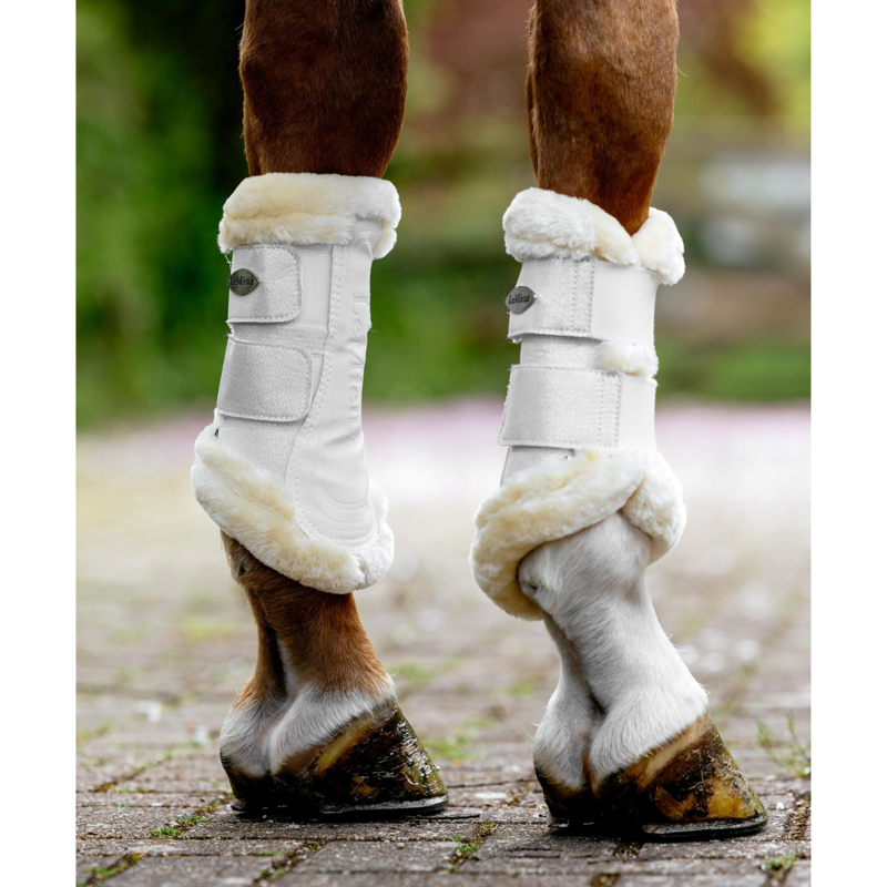 LeMieux Brilliance Fleece Edged Brushing Boot - White-2
