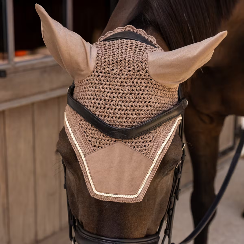 Kentucky Wellington Velvet Fly Veil Full - Beige-1