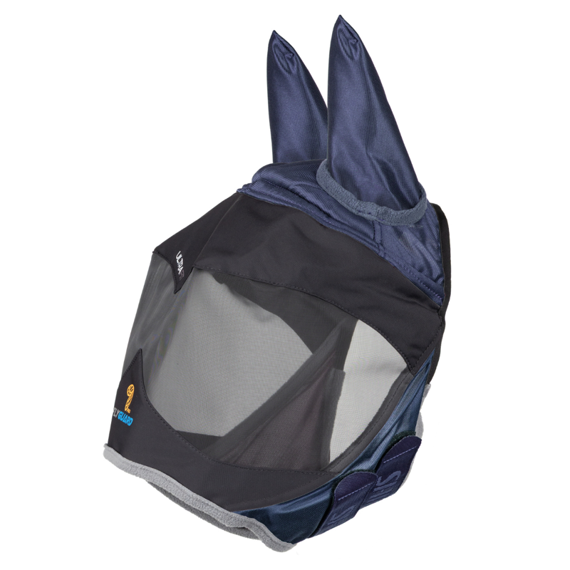 Shires FlyGuard Pro Deluxe Fly Mask with Ears - Navy-1