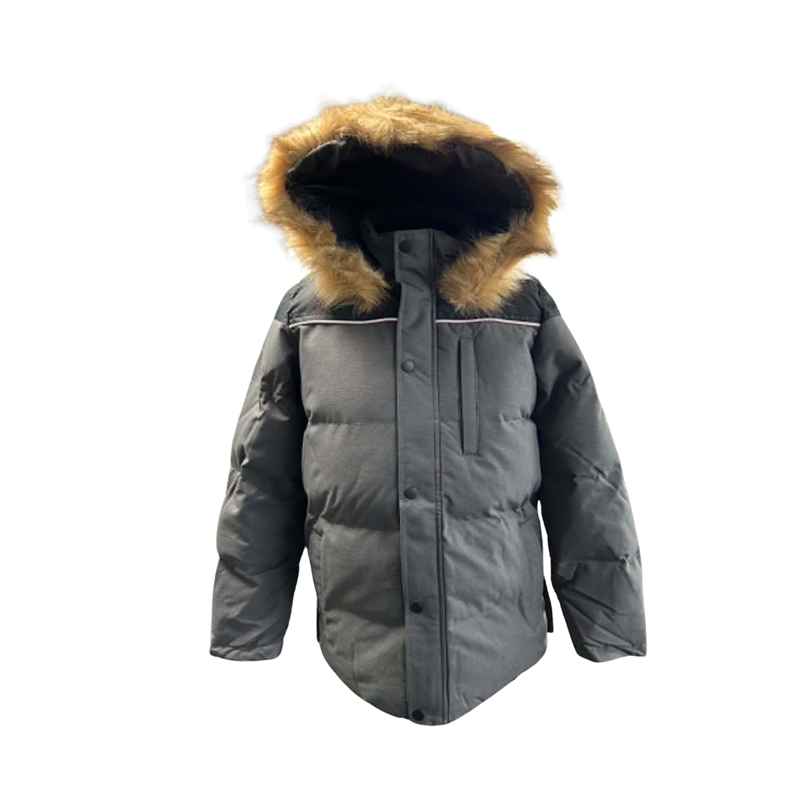 Horseware Kids Padded Parka w/Rem Hood - Black Melange-2