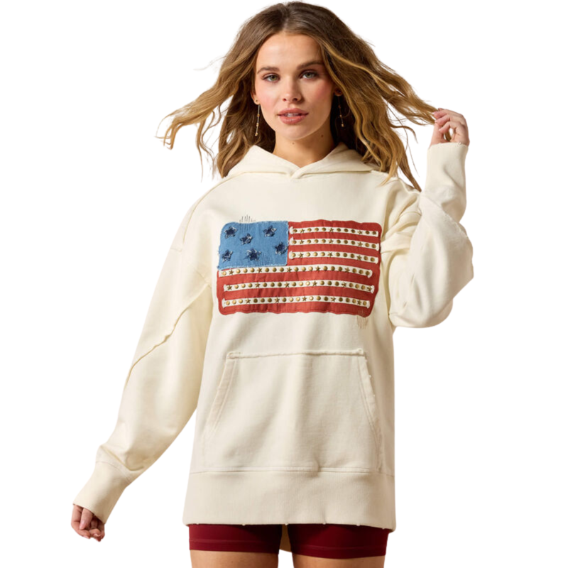 Ariat Women's Americana Hoodie - Antique White