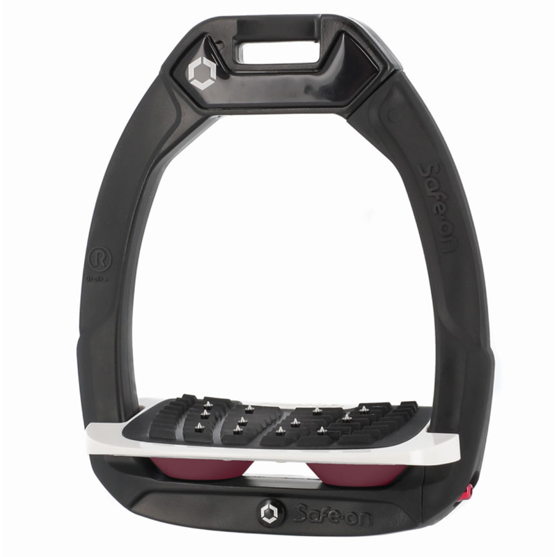 Flex-On Safe-On Inclined Ultra-Grip Stirrups - Black/White/Burgundy