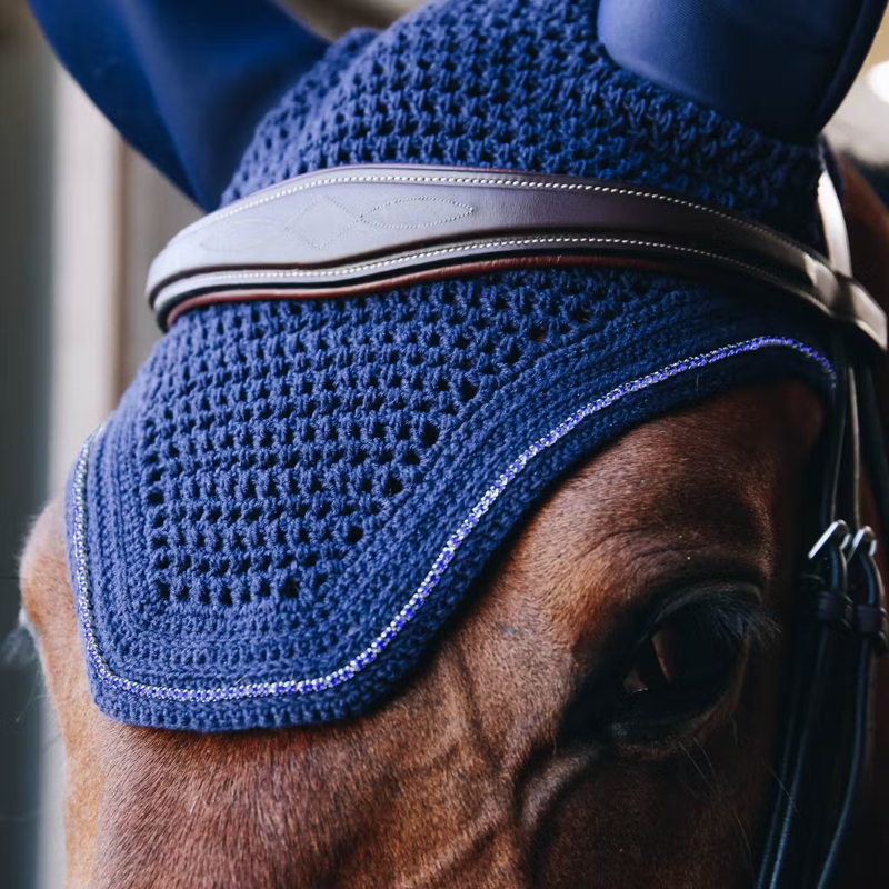 Kentucky Wellington Sparkling Fly Veil Full - Navy-1