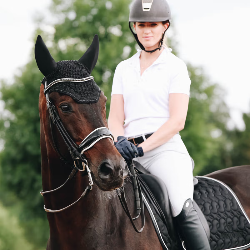 Kentucky Wellington Sparkling Fly Veil Full - Black-1