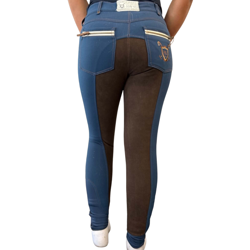Horseware Ladies Winter Nina Full Seat Breeches - Blue Jean-1