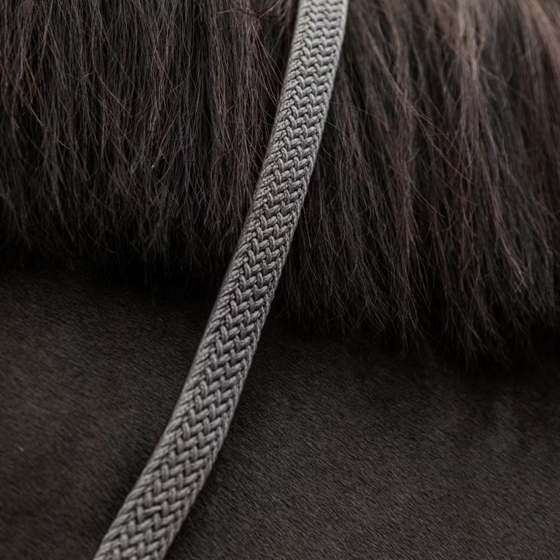 Kentucky Plaited Nylon Horse Lead 2m - Grey-2