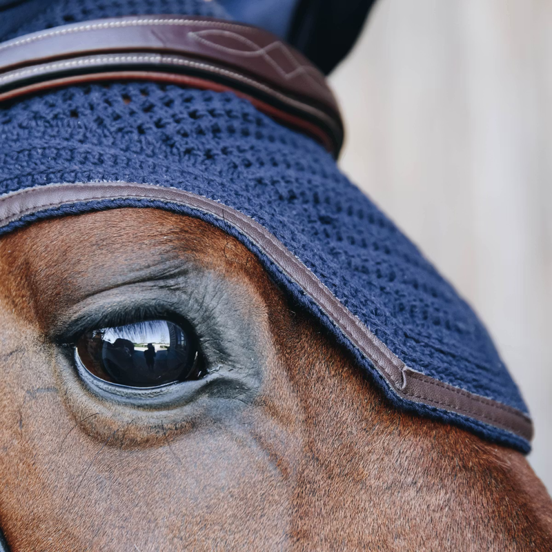 Kentucky Wellington Leather Fly Veil - Dark Navy-1