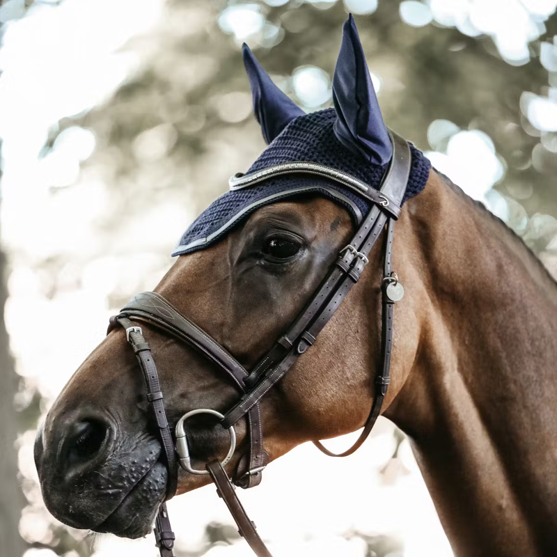 Kentucky Wellington Leather Fly Veil - Dark Navy