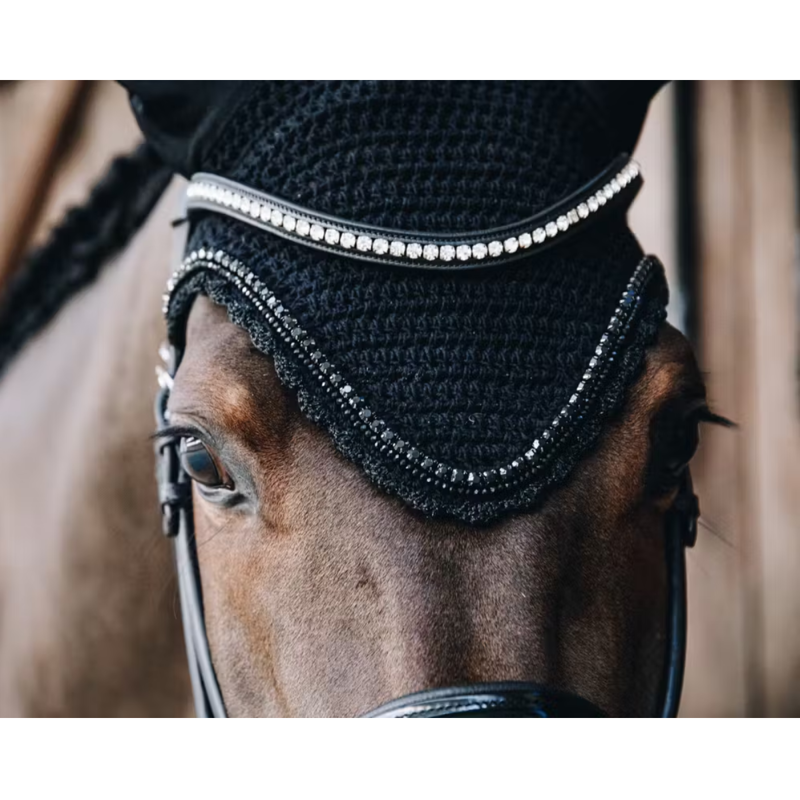 Kentucky Stone and Pearl Long Fly Veil Full - Black-2