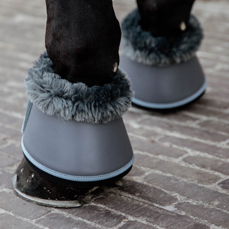 Kentucky Sheepskin Leather Overreach Boots - Grey-1