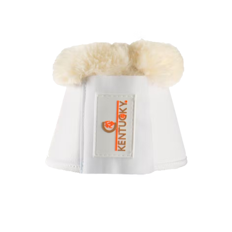 Kentucky Sheepskin Leather Overreach Boots - White-2