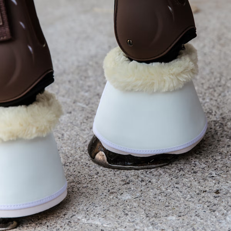 Kentucky Sheepskin Leather Overreach Boots - White-1