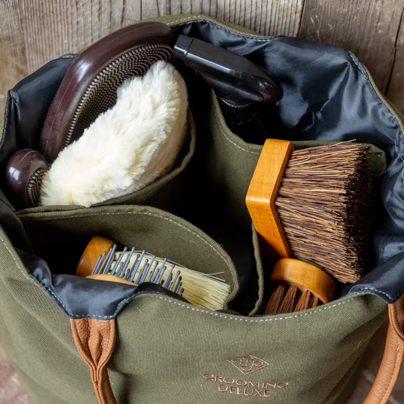 Grooming Deluxe Canvas Grooming Bag - Kaki-3