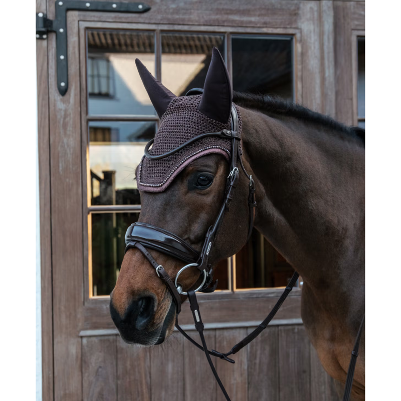 Kentucky Wellington Soundless Glitter Fly Veil Full - Brown