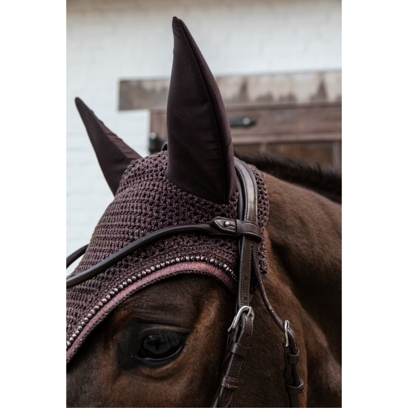 Kentucky Wellington Soundless Glitter Fly Veil Full - Brown-1