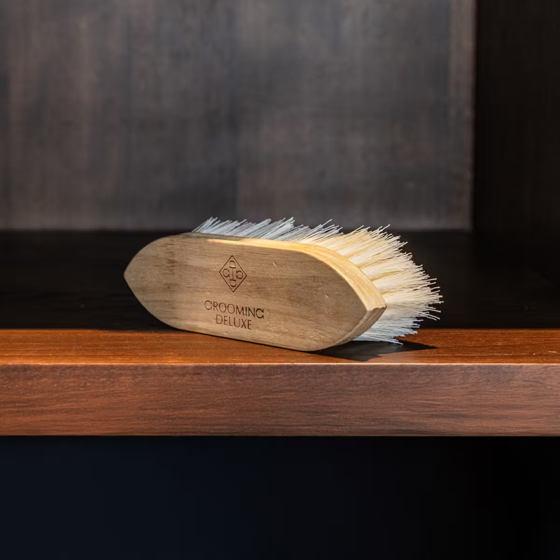 Grooming Deluxe Wooden Classic Brush Short Hard Bristles-3