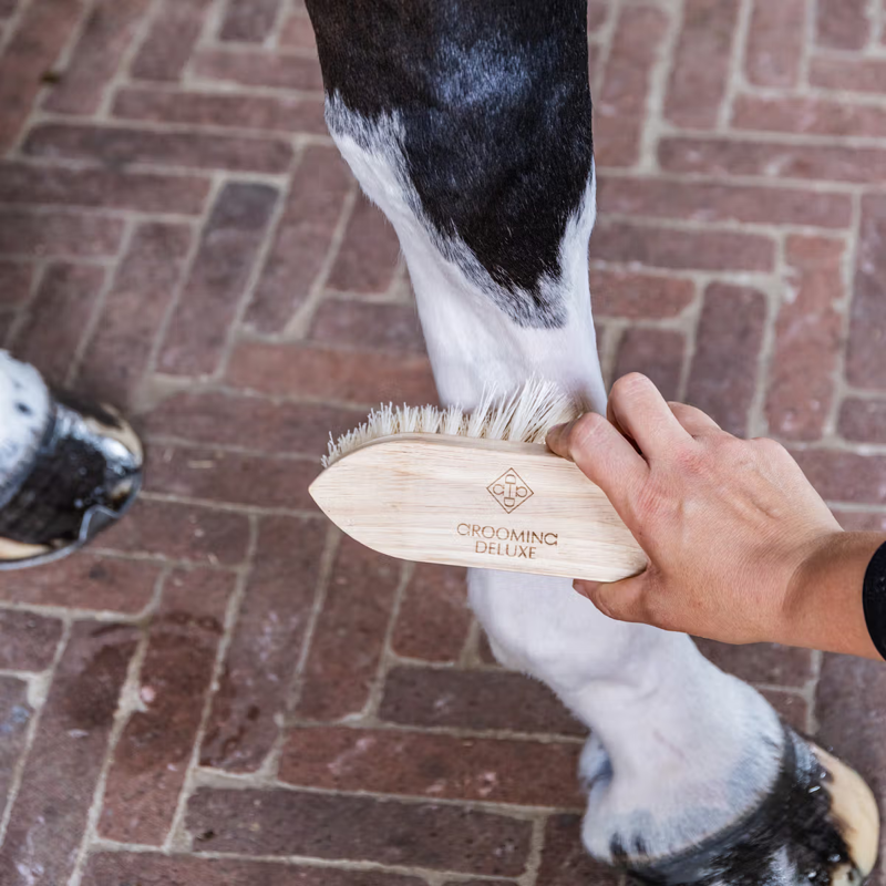Grooming Deluxe Wooden Classic Brush Short Hard Bristles-4