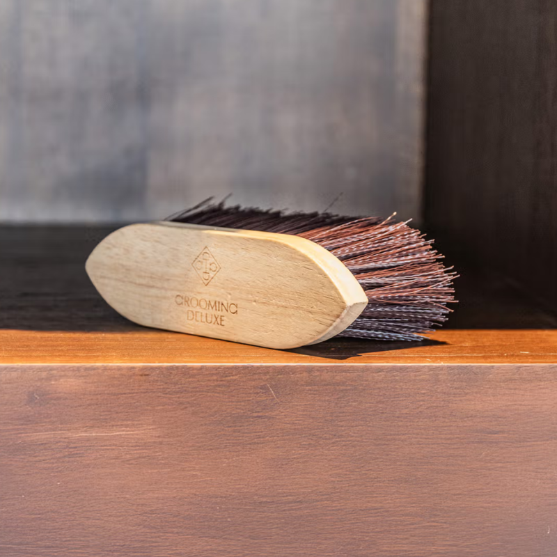 Grooming Deluxe Wooden Classic Brush Medium Hard Bristles-4