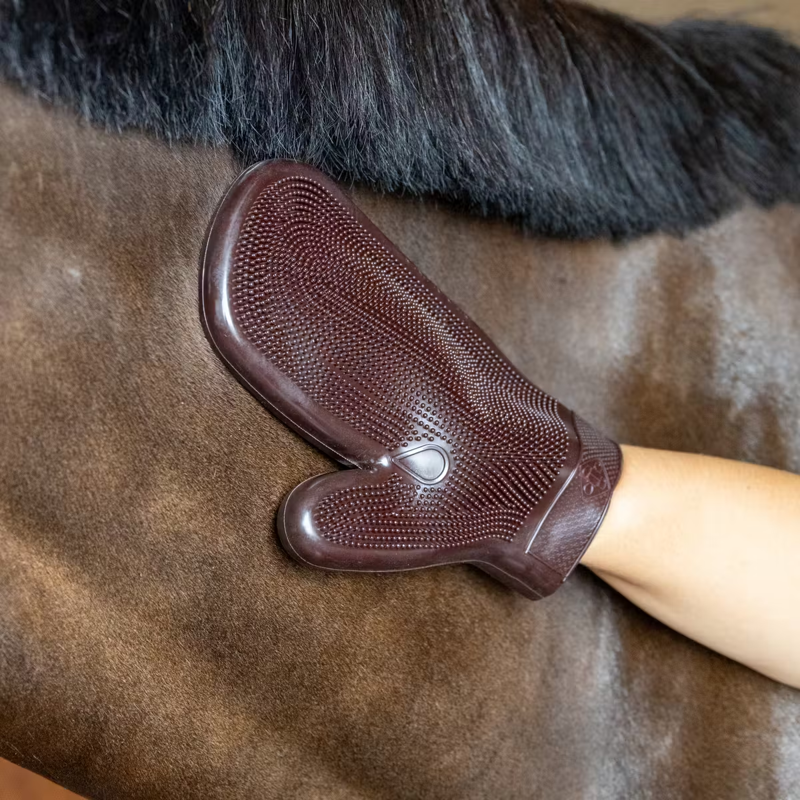 Grooming Deluxe Rubber Grooming Glove - Brown-2