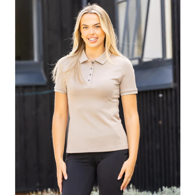 Woof Wear Ladies Tech Polo Shirt - Stone-2