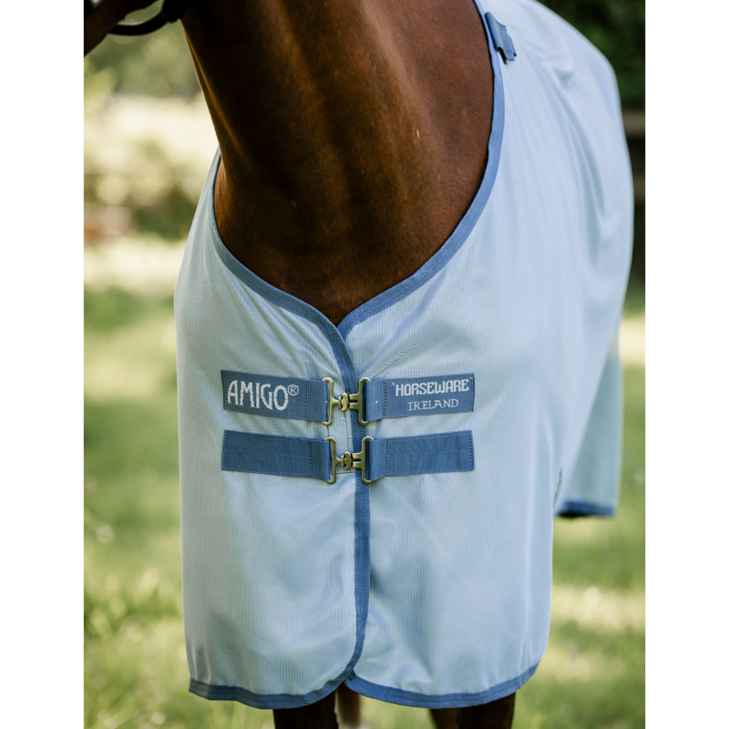 Horseware Amigo Bug Rug Fly Sheet - Heather Blue/Blue/Silver-2