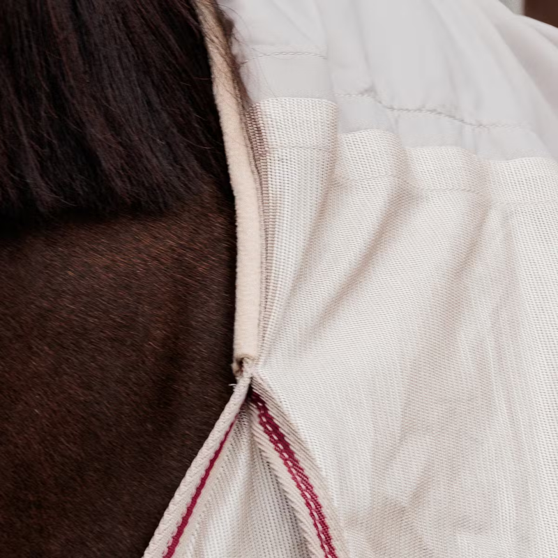 Kentucky Mesh Comfort Classic Fly Rug with Neck and Belly Cover - Beige/Bordeaux-4