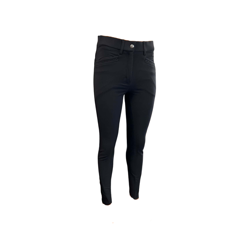 Montar Thea Rivet Band Ladies Breeches - Black
