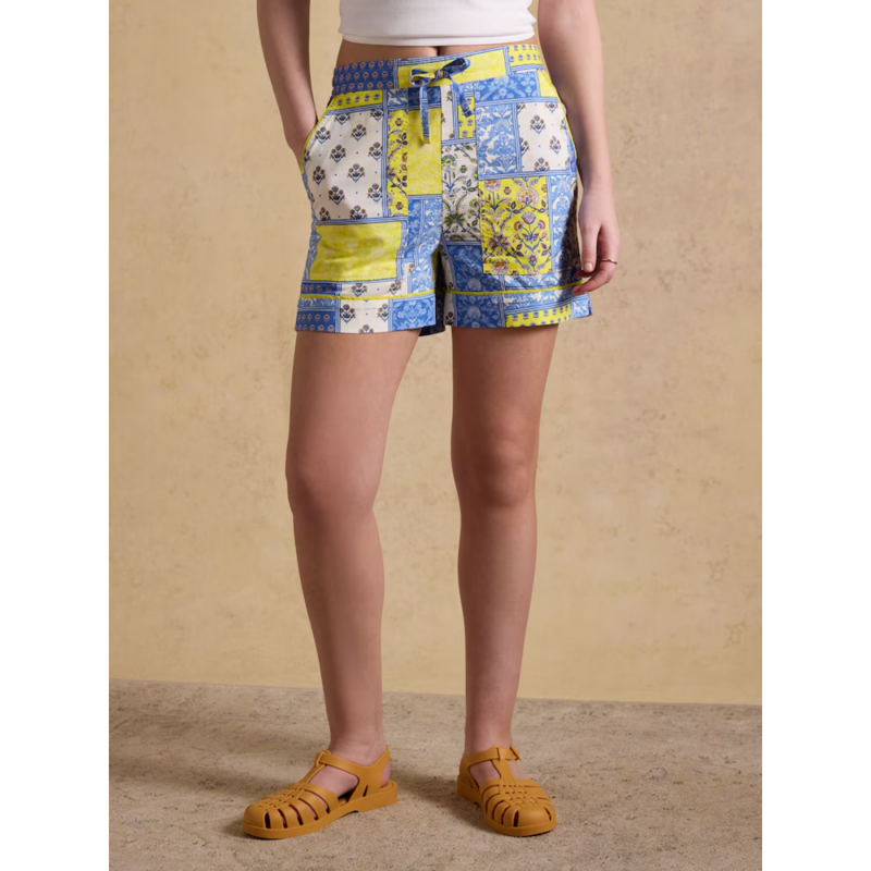 Joules Ladies Annie Printed Patchwork Shorts - Multi Hotchpotch-3