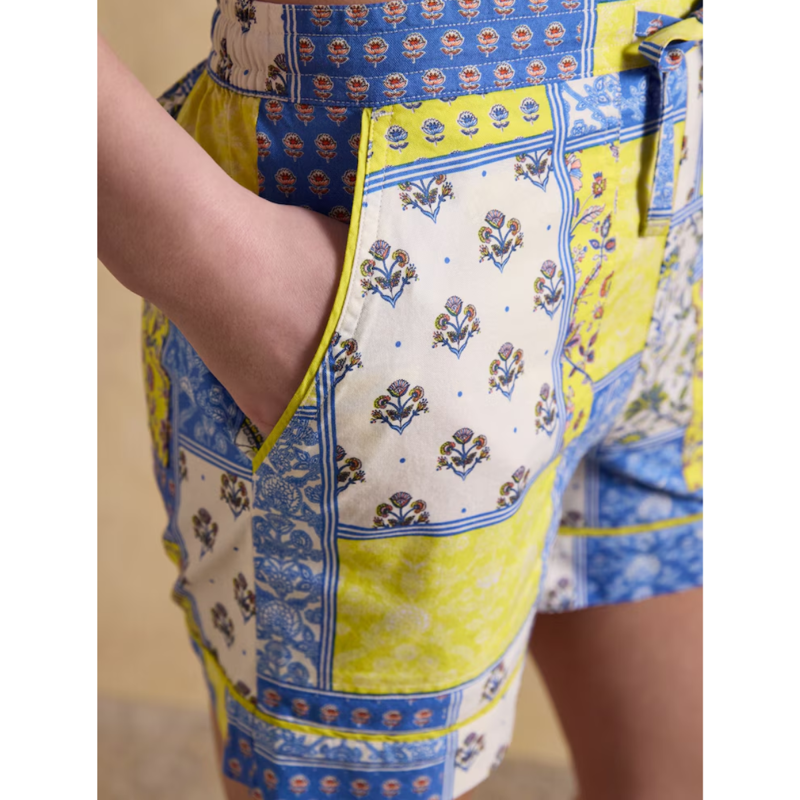 Joules Ladies Annie Printed Patchwork Shorts - Multi Hotchpotch-8