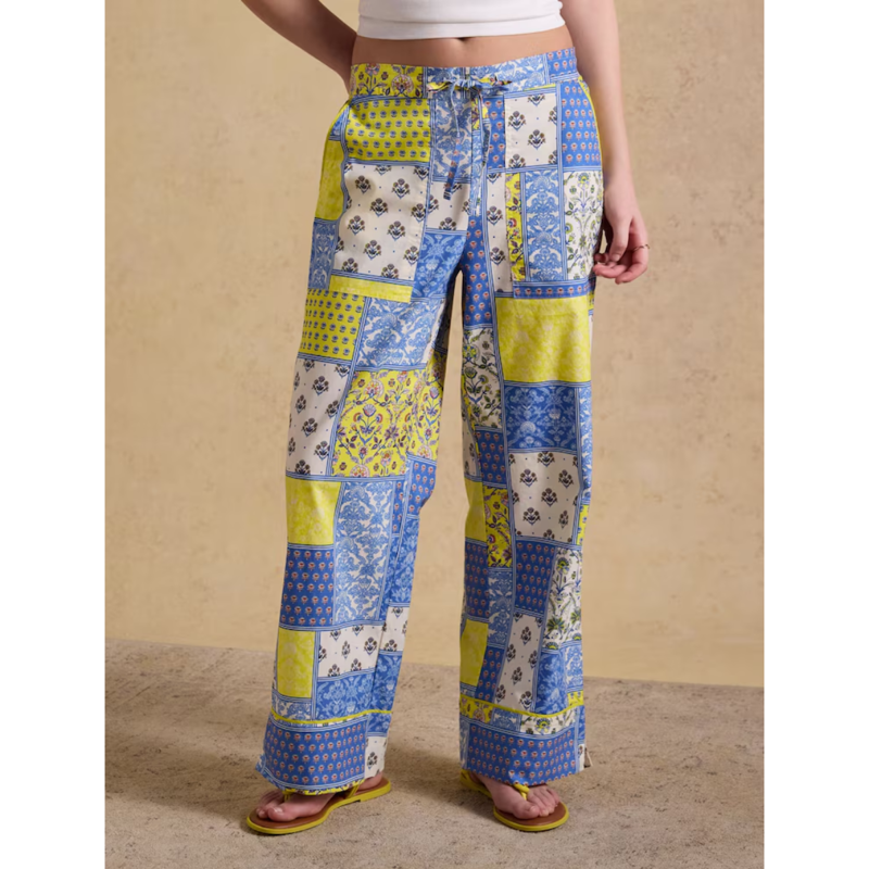 Joules Ladies Bella Pull On Cotton Trousers - Multi Hotchpotch-4
