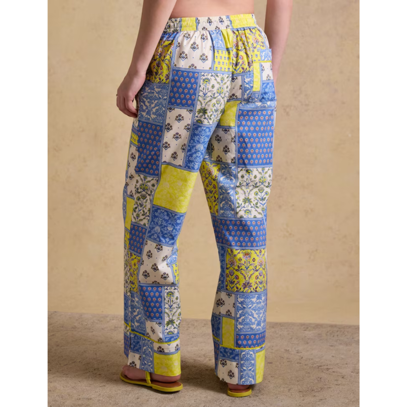 Joules Ladies Bella Pull On Cotton Trousers - Multi Hotchpotch-5