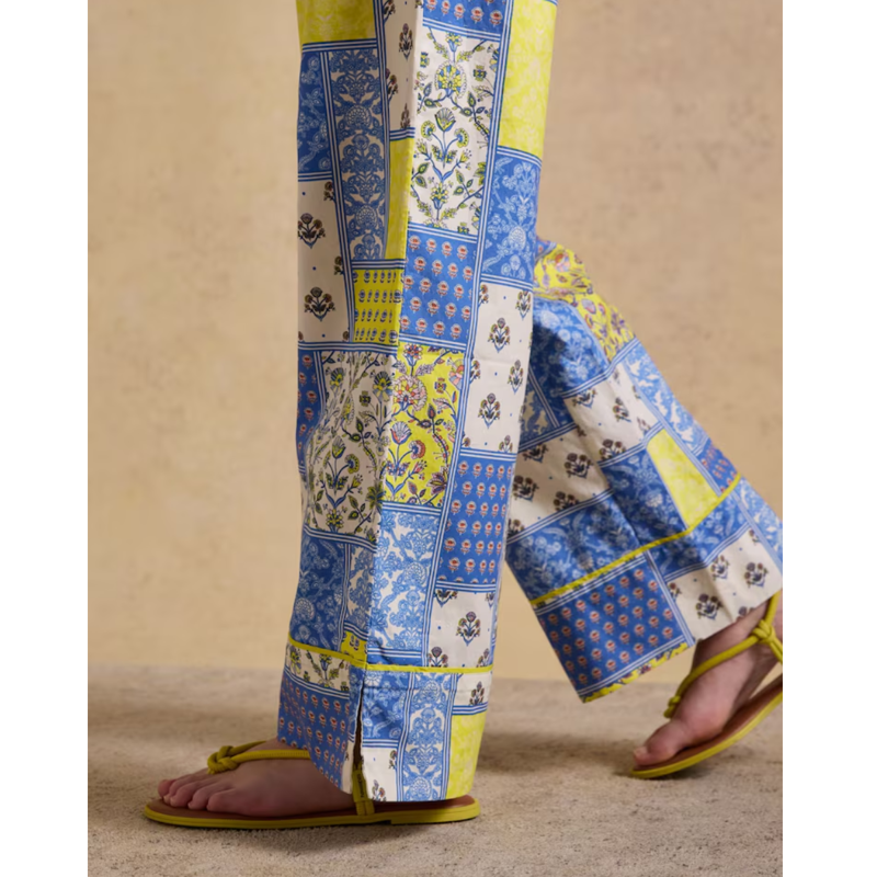 Joules Ladies Bella Pull On Cotton Trousers - Multi Hotchpotch-6