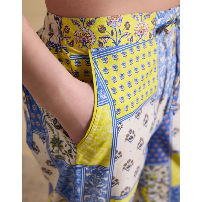 Joules Ladies Bella Pull On Cotton Trousers - Multi Hotchpotch-7