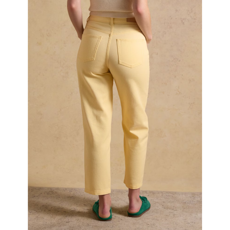 Joules Ladies High-Waisted Barrel Fit Jeans - Yellow-3
