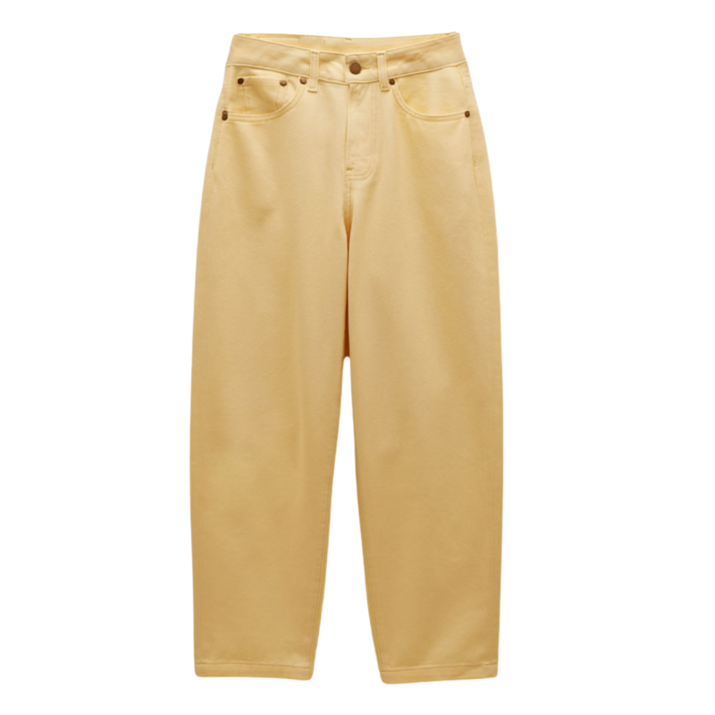 Joules Ladies High-Waisted Barrel Fit Jeans - Yellow