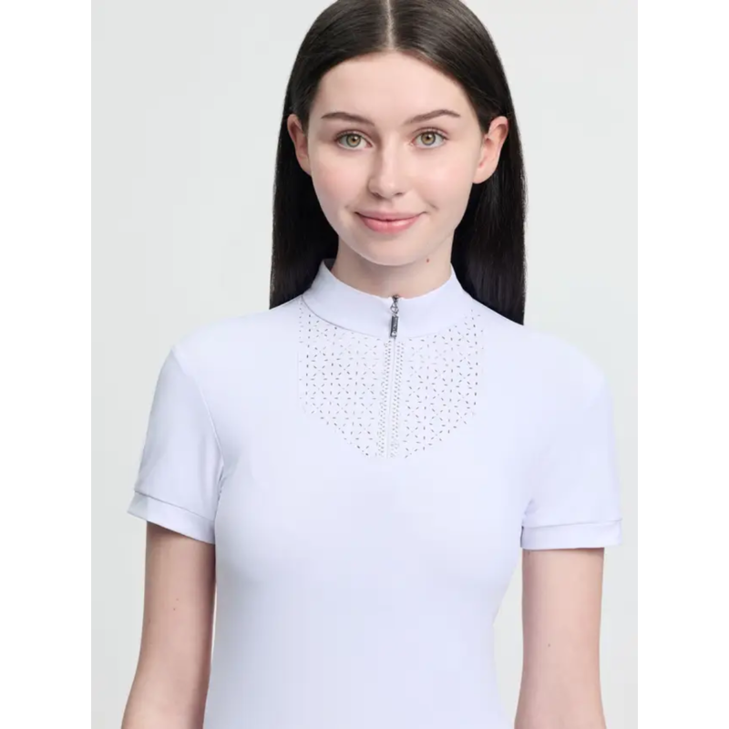 LeMieux Young Rider Brilliance Livvy Short Sleeve Show Shirt - White-2