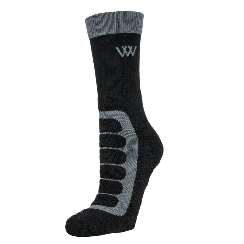 Woof Wear Short Bamboo Tech Riding Socks - Black/Grey