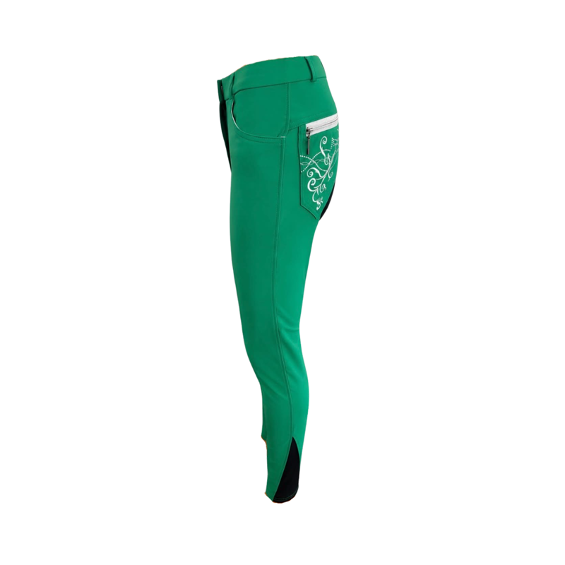 Montar Mary Childrens Full Seat Breeches - Green-1