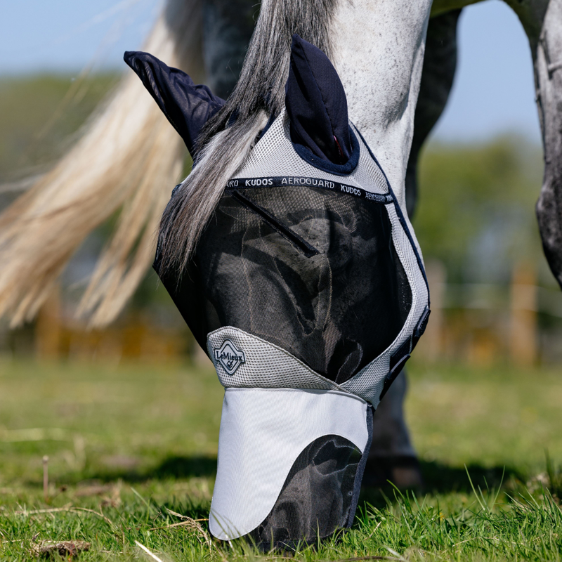 LeMieux Kudos AeroGuard Full Fly Mask - Navy-1