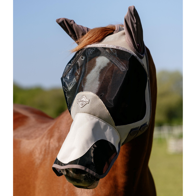 LeMieux Kudos AeroGuard Full Fly Mask - Pecan-1
