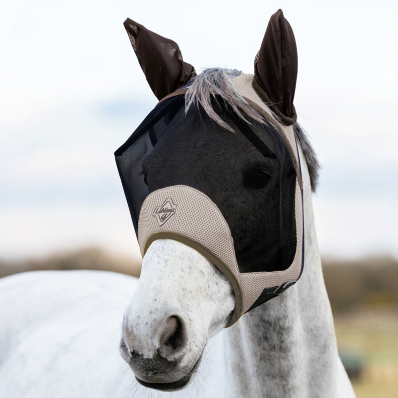 LeMieux Kudos AeroGuard Half Fly Mask - Pecan-1