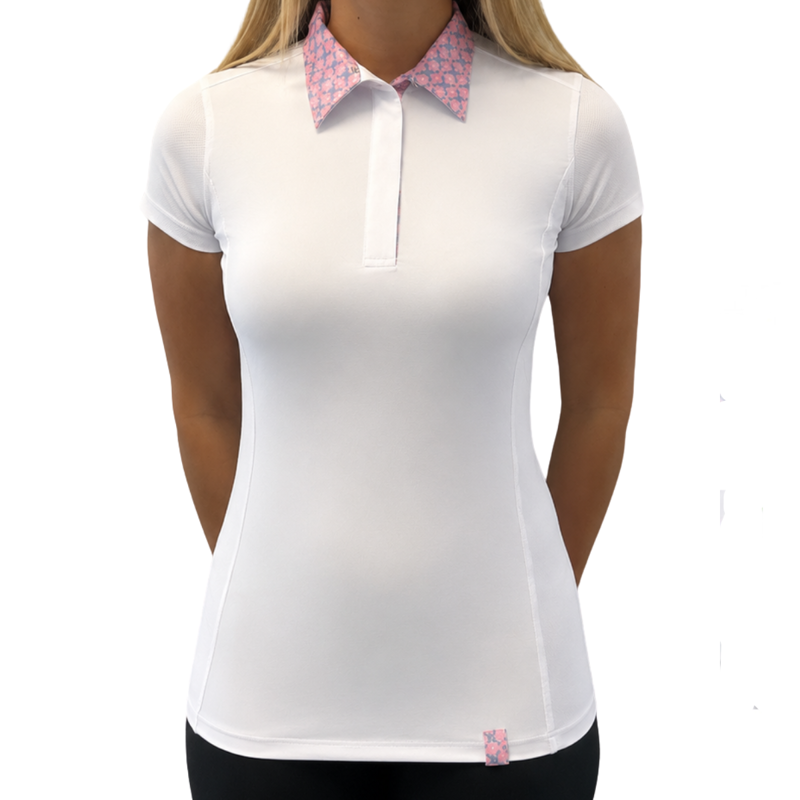 Tredstep Solo Short Sleeve Competition Shirt - White/Pink-2