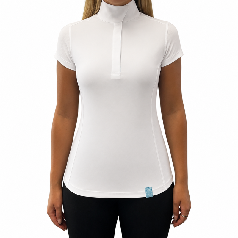 Tredstep Solo Short Sleeve Competition Shirt - White/Pink-1