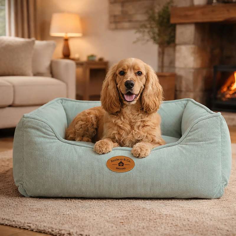 Banbury and Co Seafoam Corduroy Box Bed-1
