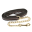 Hy Equestrian Soft Webbing Lead Rein with Chain - Black/Grey