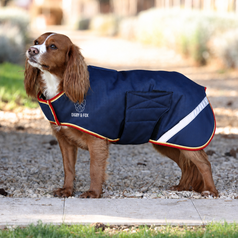 Shires Digby and Fox Lite Waterproof Dog Coat - Navy