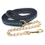 Hy Equestrian Soft Webbing Lead Rein with Chain - Navy/Green
